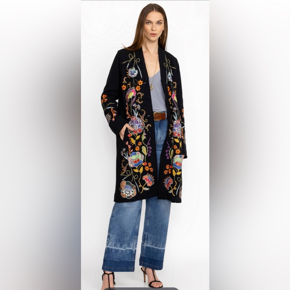 Johnny Was Biya TARIA APPLIQUE CARDIGAN - Picture 3 of 13